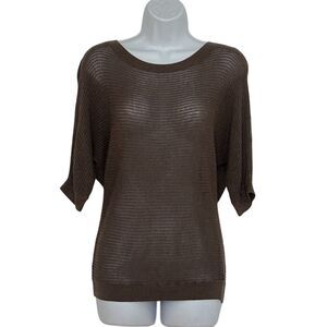 Express Women's Petite Dolman Sleeve Shimmering Brown Sweater Top S